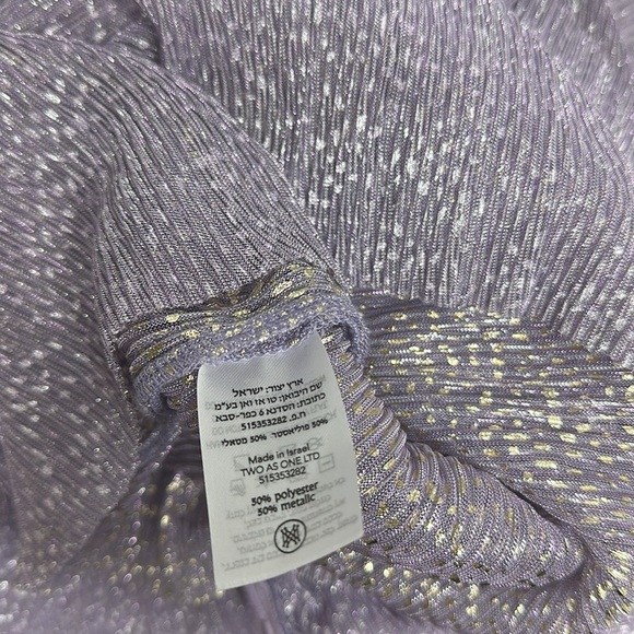 Sabina Musayev Devon Dress Mini Short Sleeve Metallic Lilac Purple New Size XS - Picture 7 of 11